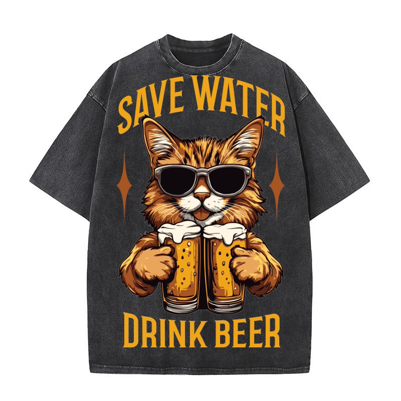Save Water Drink Beer Washed T-Shirt