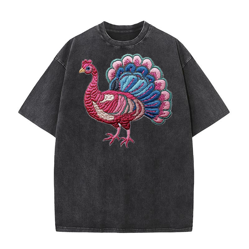 Thanksgiving Funny Turkey 21 Washed T-Shirt