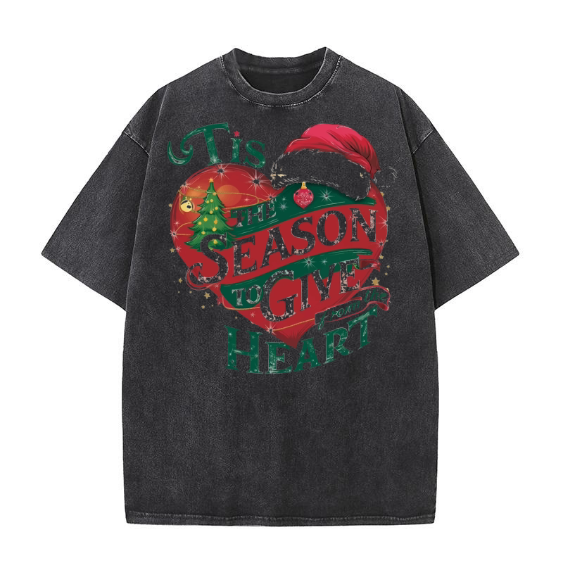 Tis the season to give from the heart Washed T-Shirt