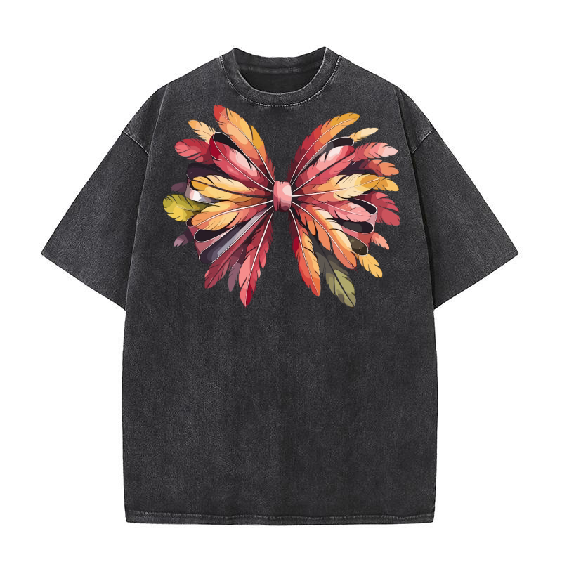 Turkey Thanksgiving Bow 5 Washed T-Shirt