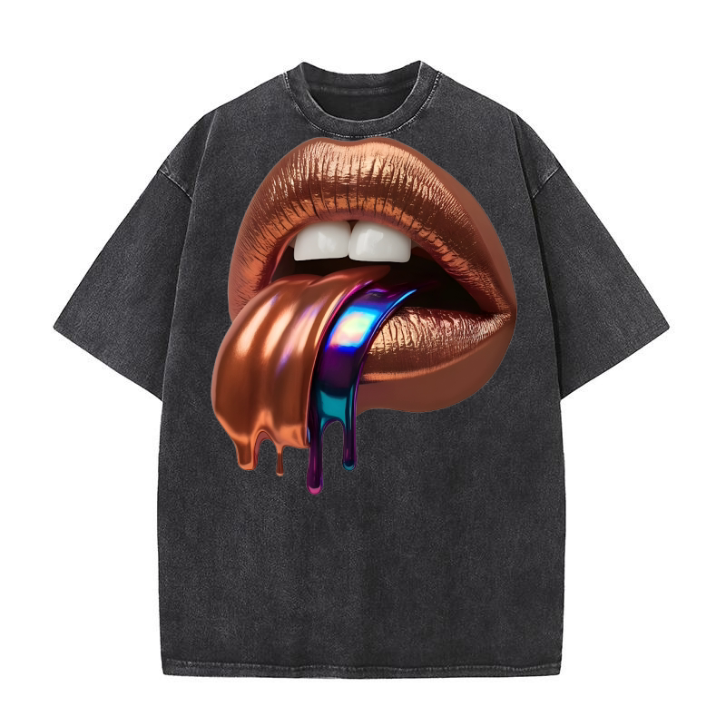 Womens Honey Glazed Lips  03 Washed T-Shirt