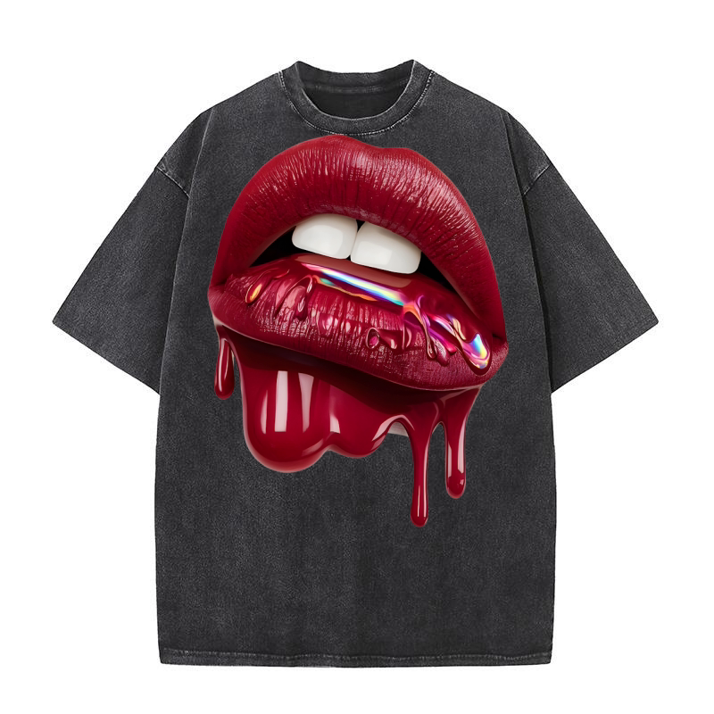 Womens Honey Glazed Lips 33 Washed T-Shirt