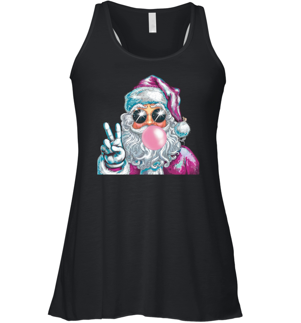 Bubble gum santa christmas 1 Women's Flowy Tank Top