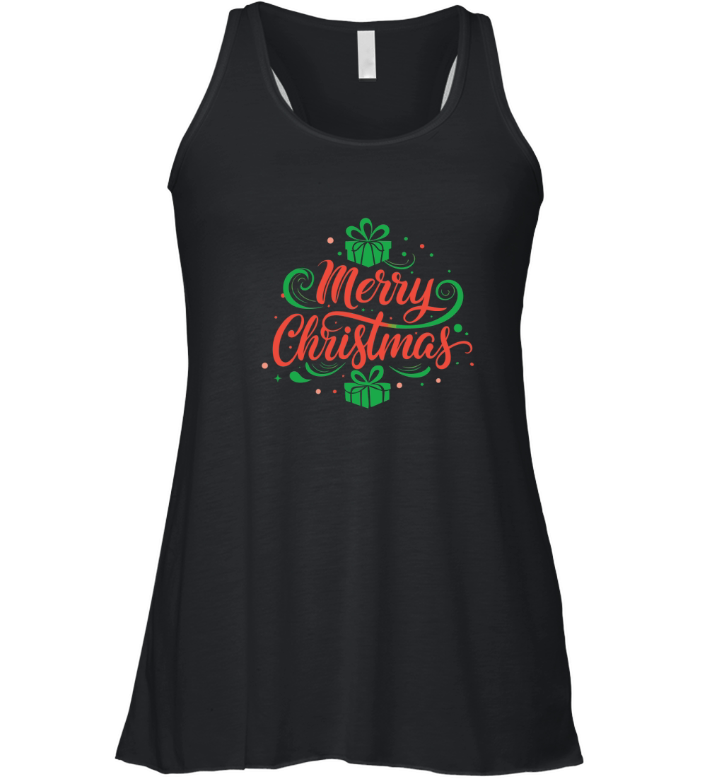 gift wrap  ypography vector christmas theme design Women's Flowy Tank Top
