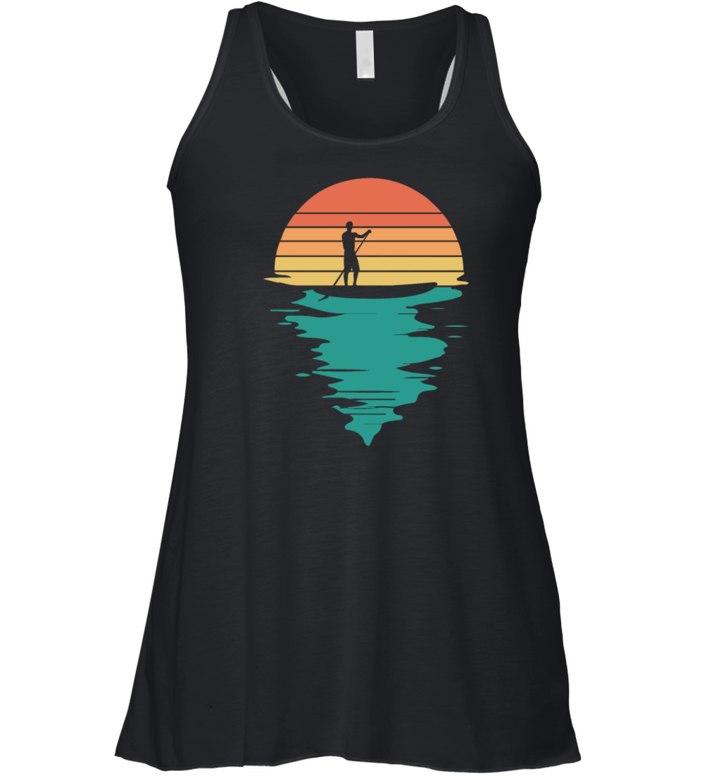Retro Stand Up Paddleboard Stand Up Paddle Water Women's Flowy Tank Top
