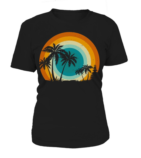 Retro Vintage Beach Palm Tree Women's T-Shirt