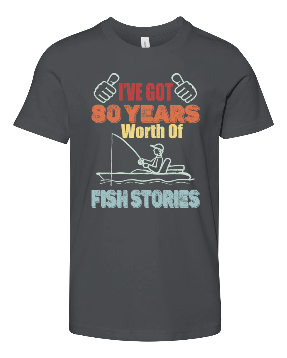 80 Years Worth Of Fish Stories-1941 Birthday Gift Youth Unisex Jersey Tee