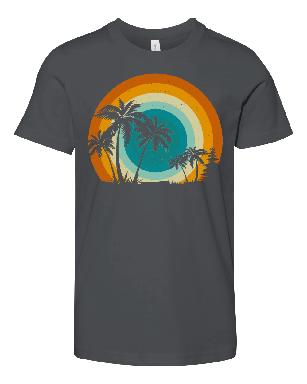 Retro Vintage Beach Palm Tree Youth Unisex Jersey Tee