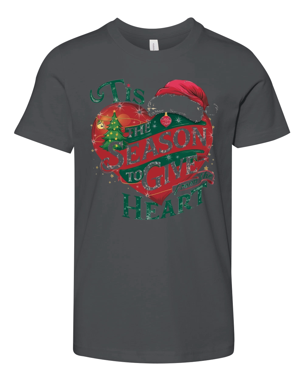 Tis the season to give from the heart Youth Unisex Jersey Tee