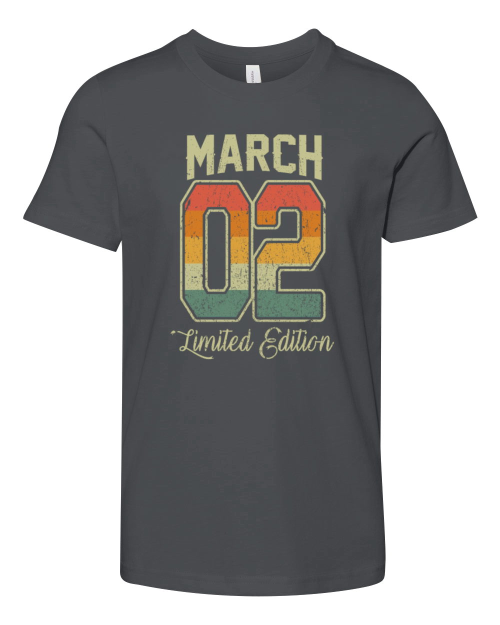 Vintage 18th Birthday March 2002 Sports Gift Youth Unisex Jersey Tee