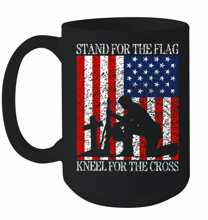 I Stand For The Flag And Kneel For The Cross Tee Ceramic Mug