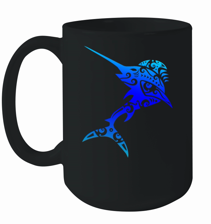 Maori Swordfish Polynesian Tribal Tattoo Gift Idea Ceramic Mug