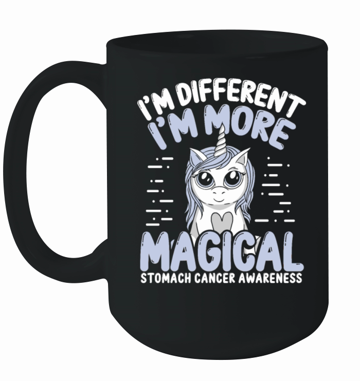Stomach Cancer Awareness Unicorn Periwinkle Ribbon Ceramic Mug