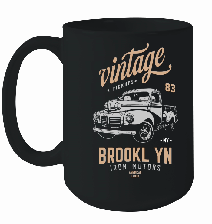 Vintage Classic Hotrods Vector Ceramic Mug