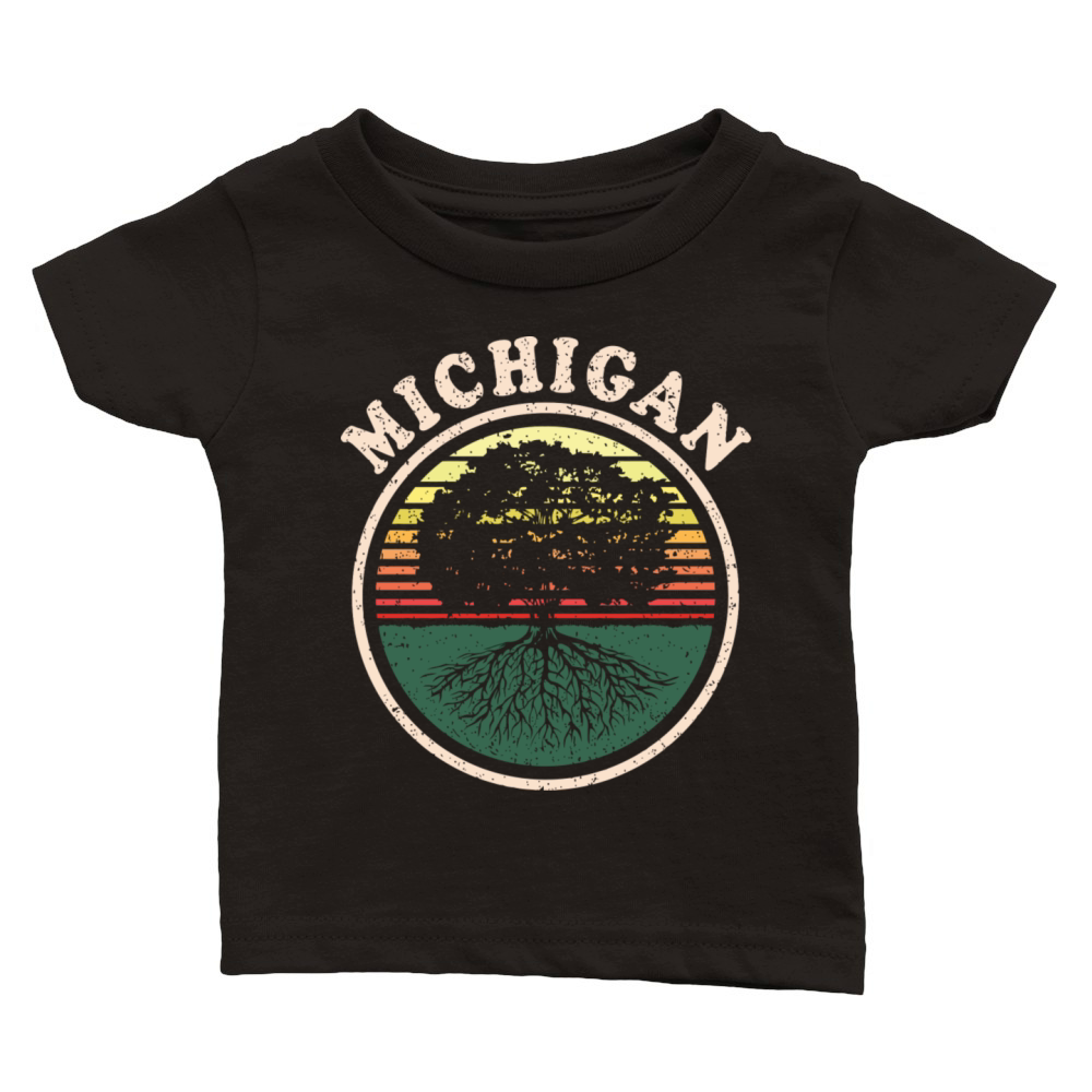 Michigan Vintage Sunset Roots Outdoors Souvenir Classic Baby Crewneck T-shirt