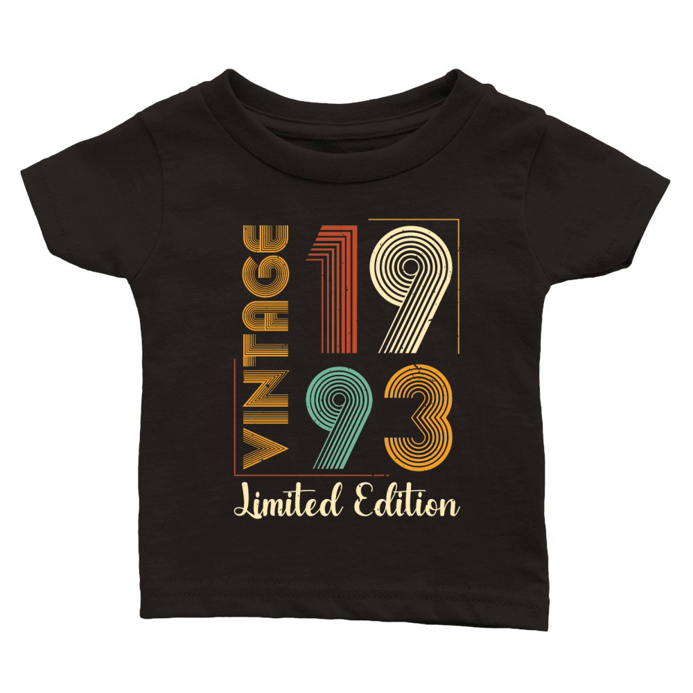 Vintage 1993 Limited Edition Birthday T Shirt Design (1) Classic Baby Crewneck T-shirt