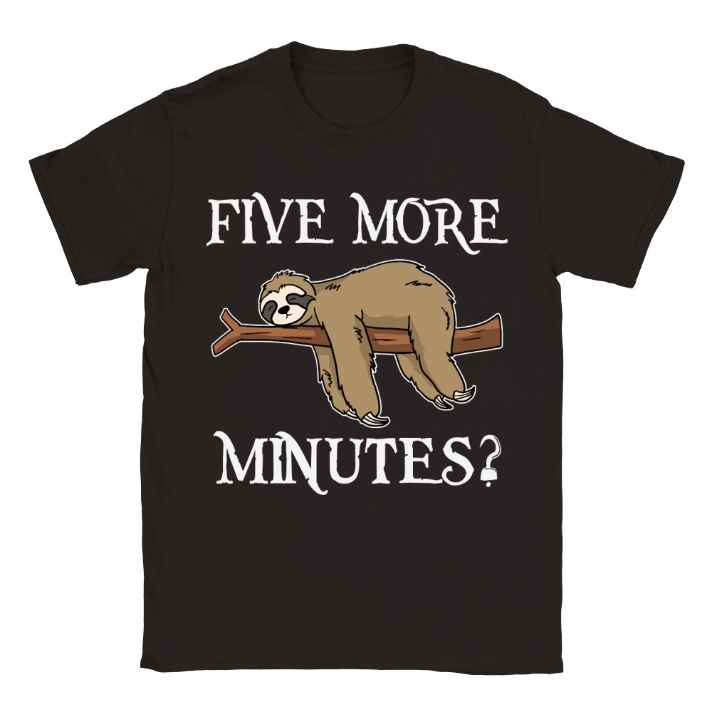 A220315 24 Funny Sloth Svg Five More Minutes Classic Kids Crewneck T-shirt