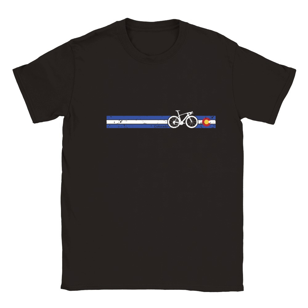 Colorado State Flag Cycling Bike Racing CO Road Classic Kids Crewneck T-shirt