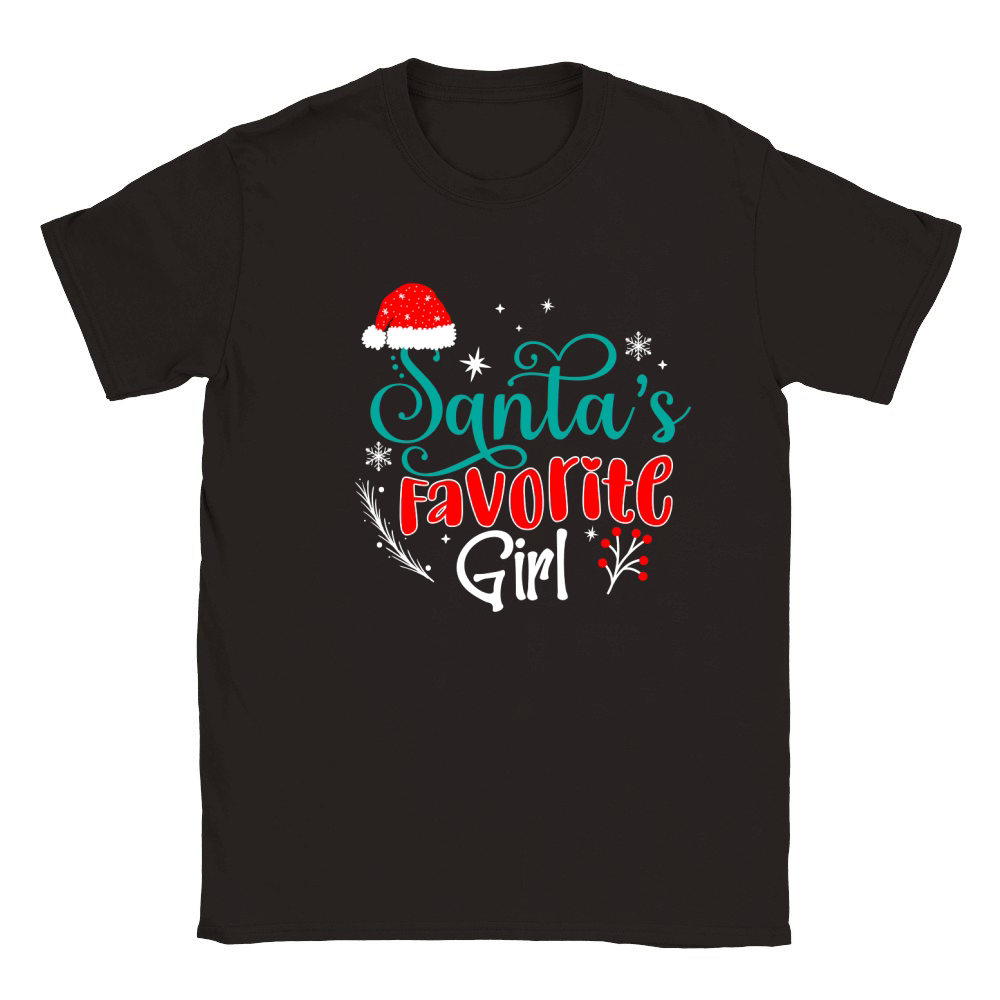 Santas Favorite Girl Classic Kids Crewneck T-shirt