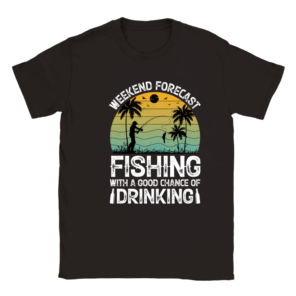 Weekend Forecast Fishing With A Good Chance Of Drinking  (2) Classic Kids Crewneck T-shirt