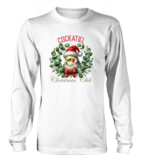 cockatiel christmas club Long sleeved Unisex