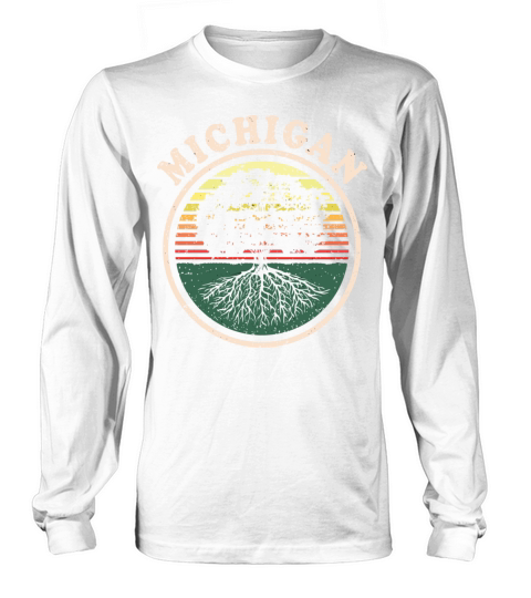 Michigan Vintage Sunset Roots Outdoors Souvenir Long sleeved Unisex