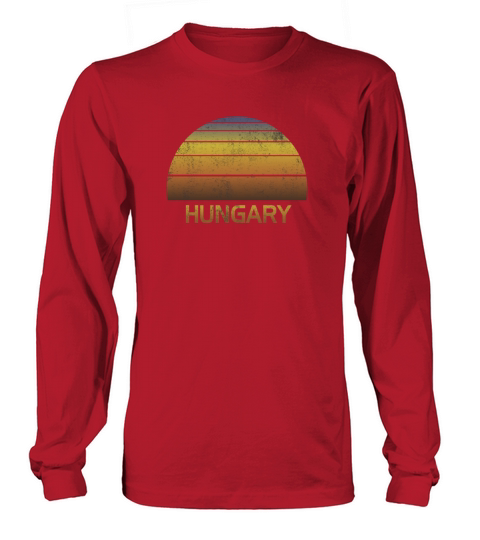 Vintage Sunset Hungary Family Vacation Souvenir Long sleeved Unisex