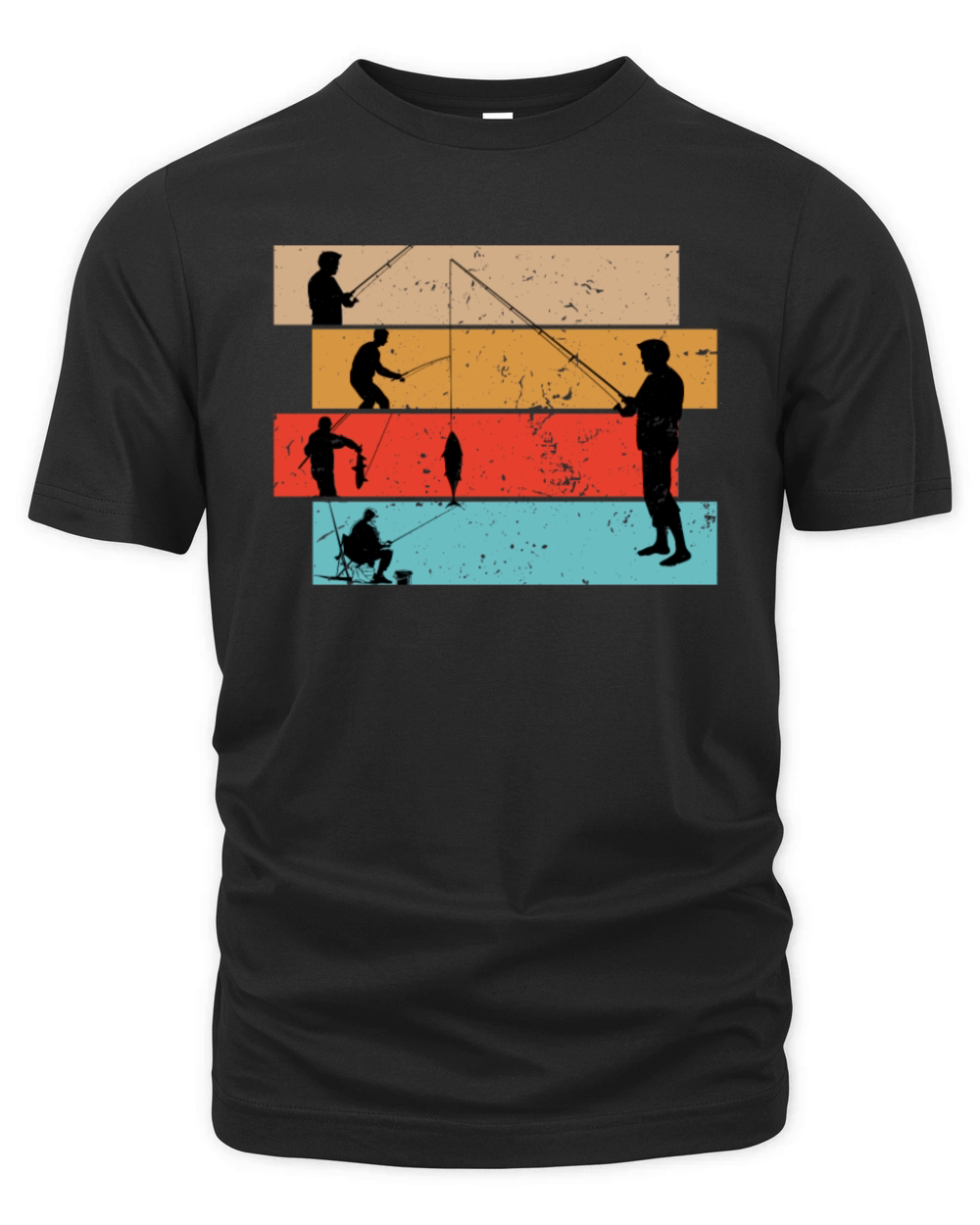 Fishing silhouette vintage Organic Unisex T-shirt