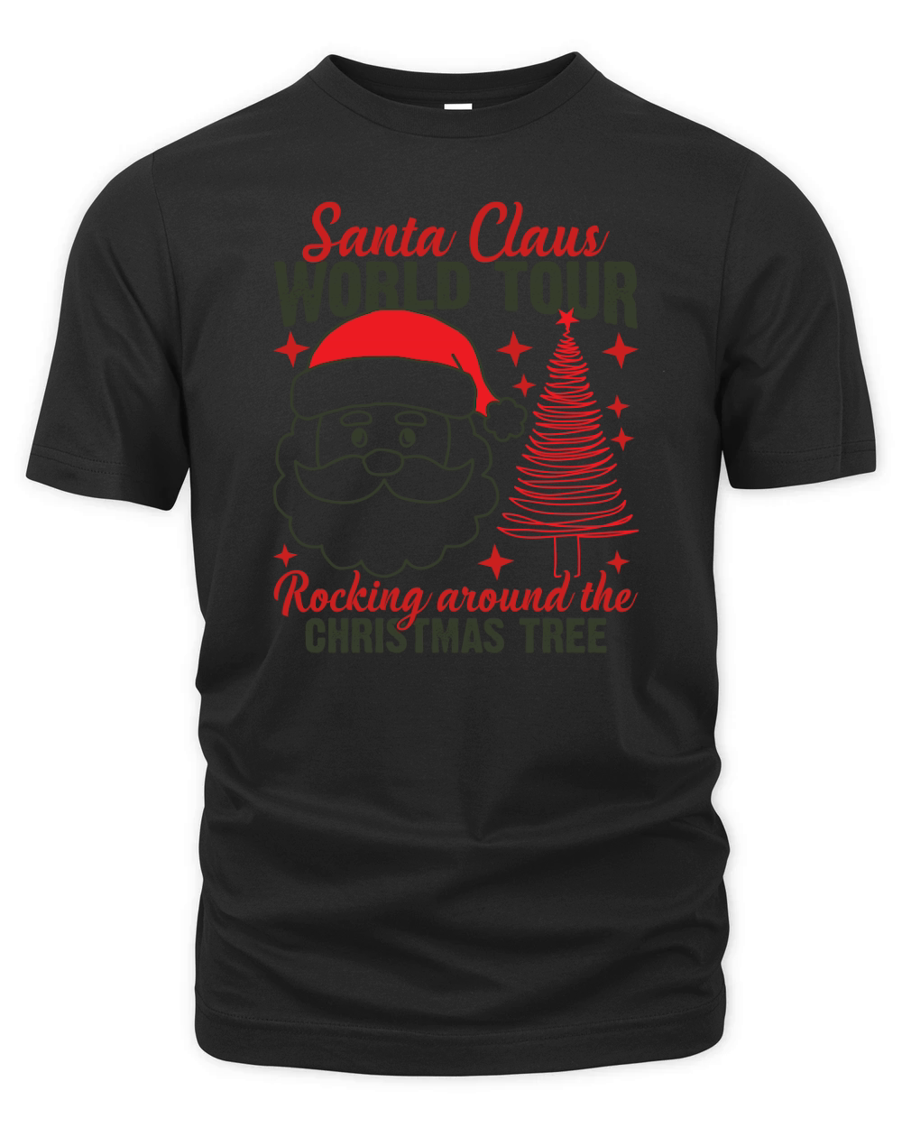 Santa Claus WORLD TOUR Rocking around the CHRISTMAS TREE Organic Unisex T-shirt