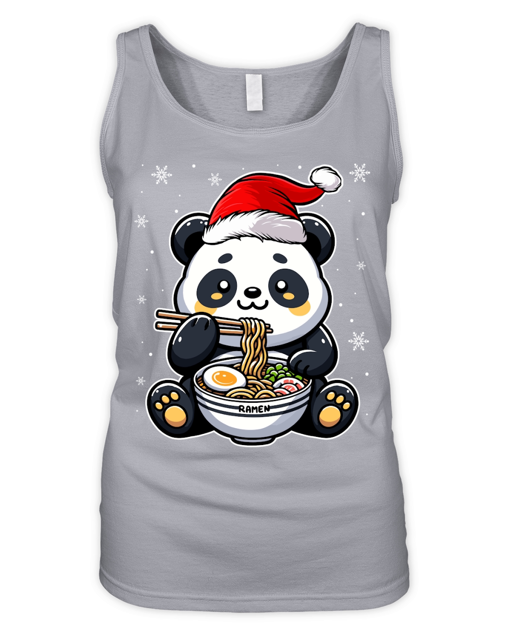 adorable panda eating ramen wearing santa hat 2 Organic Women's Tank Top