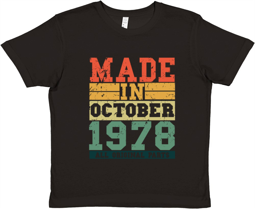 1978 Birthday october Vintage Saying Premium Kids Crewneck T-shirt