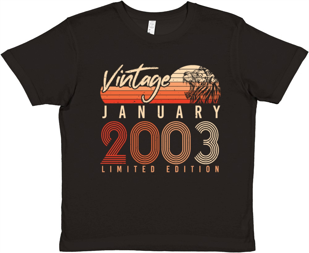 2003 January Gift Idea Retro Premium Kids Crewneck T-shirt