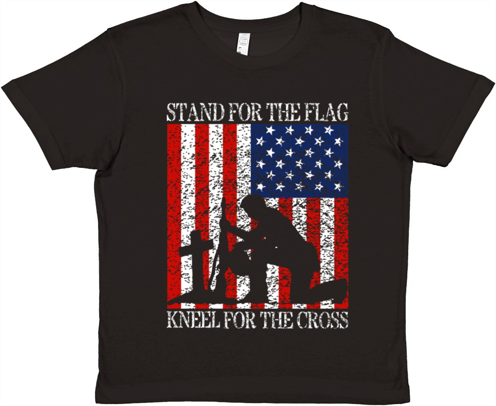 I Stand For The Flag And Kneel For The Cross Tee Premium Kids Crewneck T-shirt