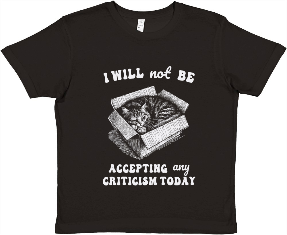 Lazy Cat In the Box D White Premium Kids Crewneck T-shirt