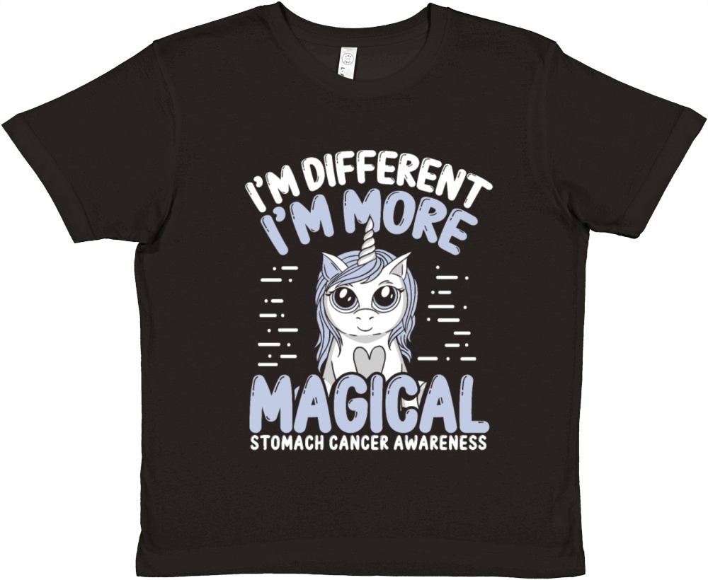 Stomach Cancer Awareness Unicorn Periwinkle Ribbon Premium Kids Crewneck T-shirt