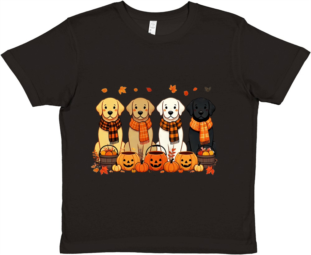Thanksgiving Cute Dog Premium Kids Crewneck T-shirt