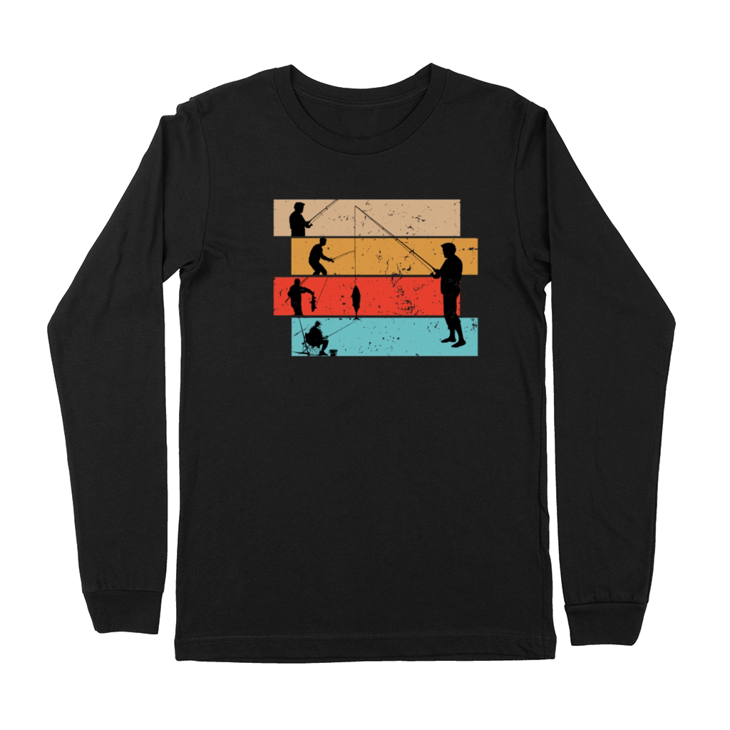 Fishing silhouette vintage Premium Long Sleeve