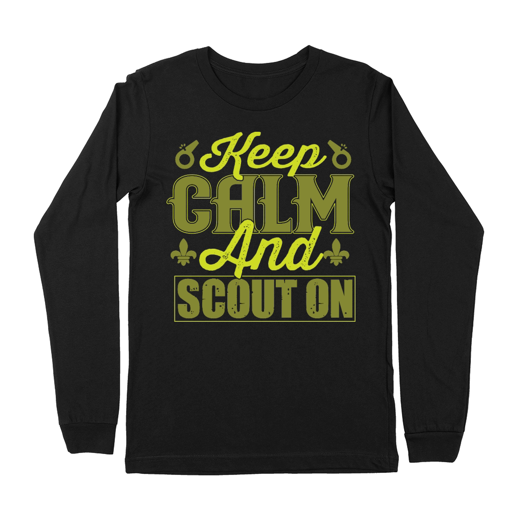 Keep Calm and Scout on Premium Long Sleeve