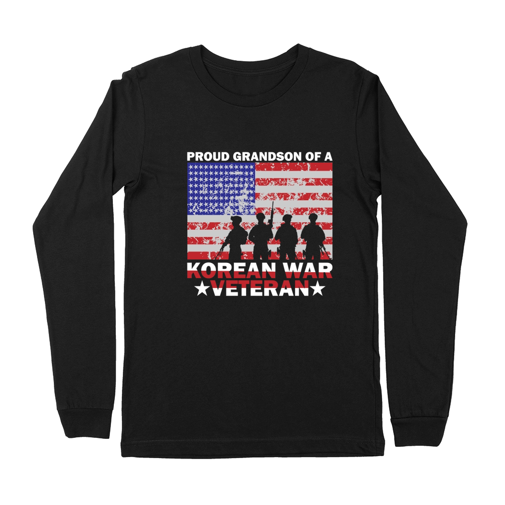 Proud Grandson Of A Korean War Veteran Premium Long Sleeve