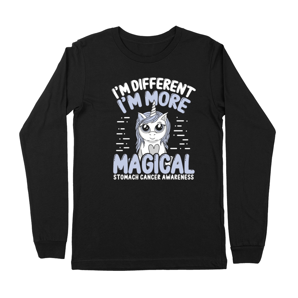Stomach Cancer Awareness Unicorn Periwinkle Ribbon Premium Long Sleeve