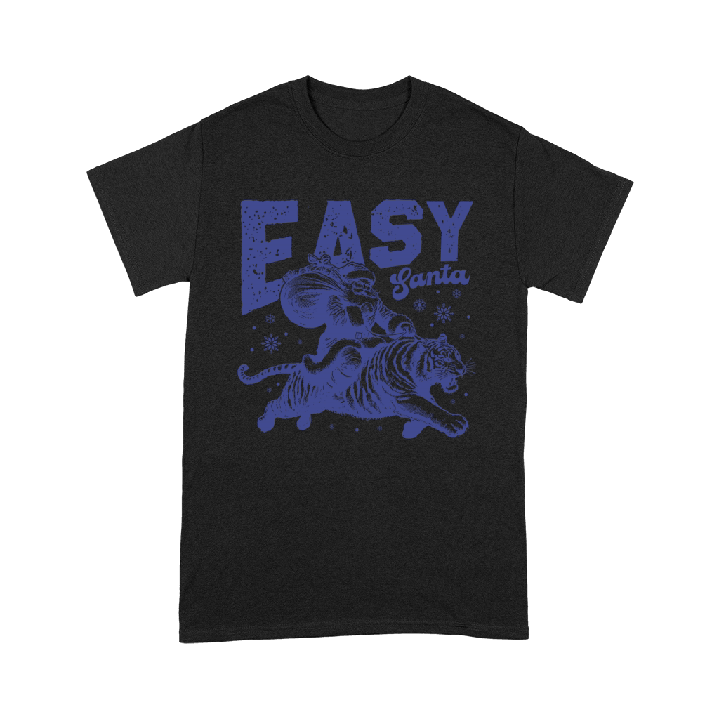 Easy Santa Riding Tiger L vBlue Premium T-shirt