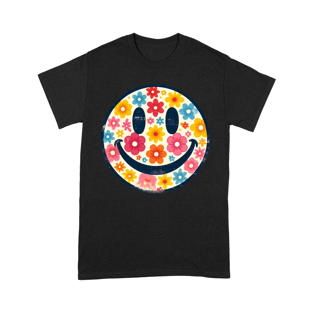 Happy Retro Daisy Smiley Face Premium T-shirt
