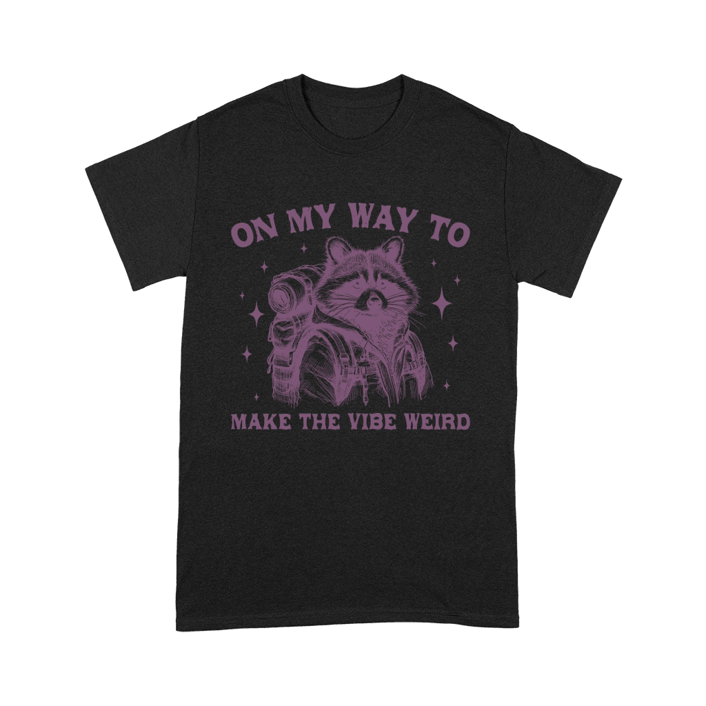 On My Way To Make The Vibe Weird Raccoon L Purple Premium T-shirt