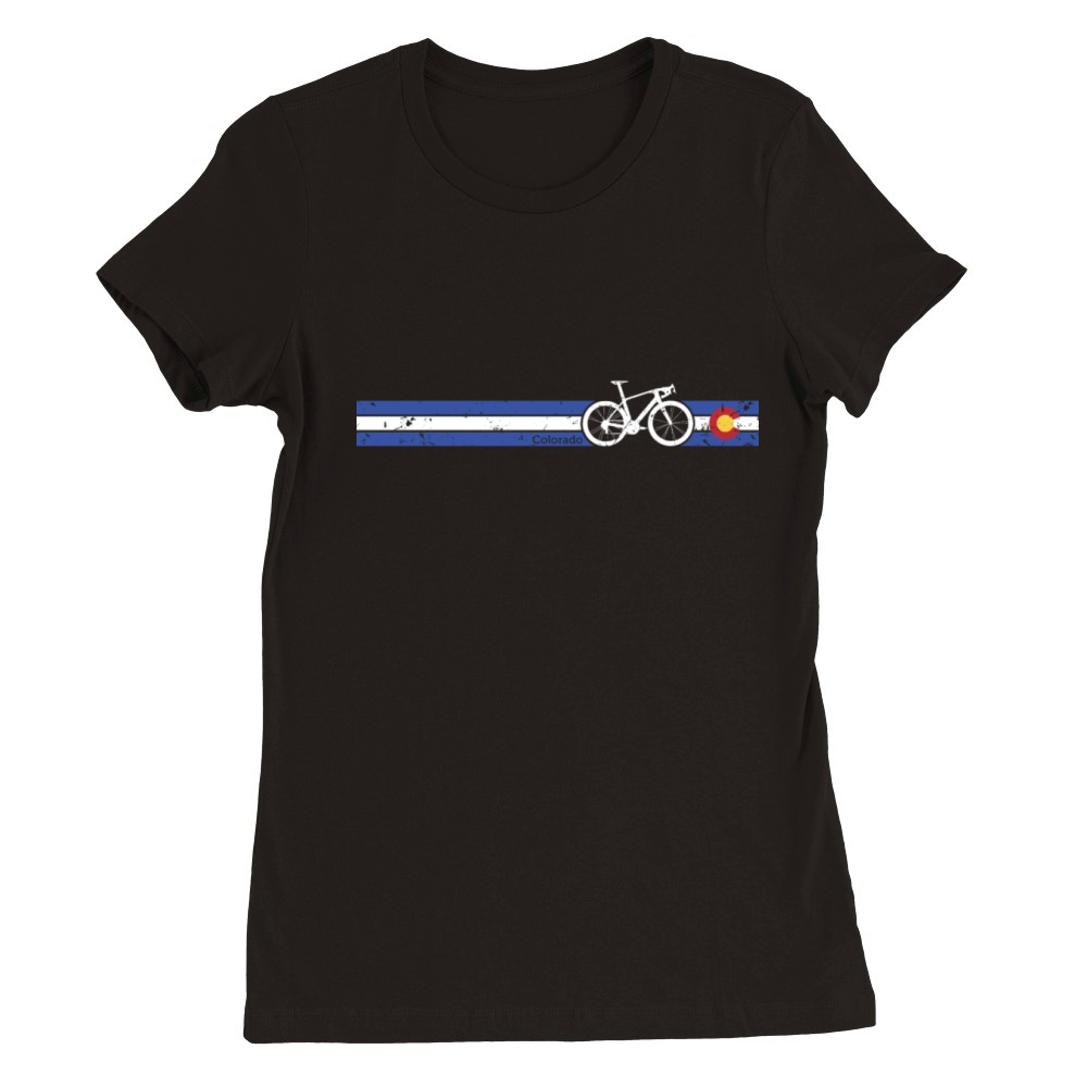 Colorado State Flag Cycling Bike Racing CO Road Premium Womens Crewneck T-shirt
