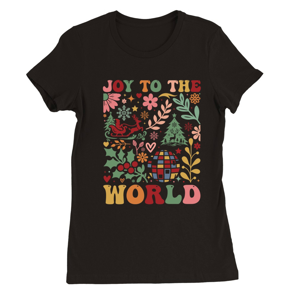 Holly Jolly  Boho Flowers  (10) Premium Womens Crewneck T-shirt