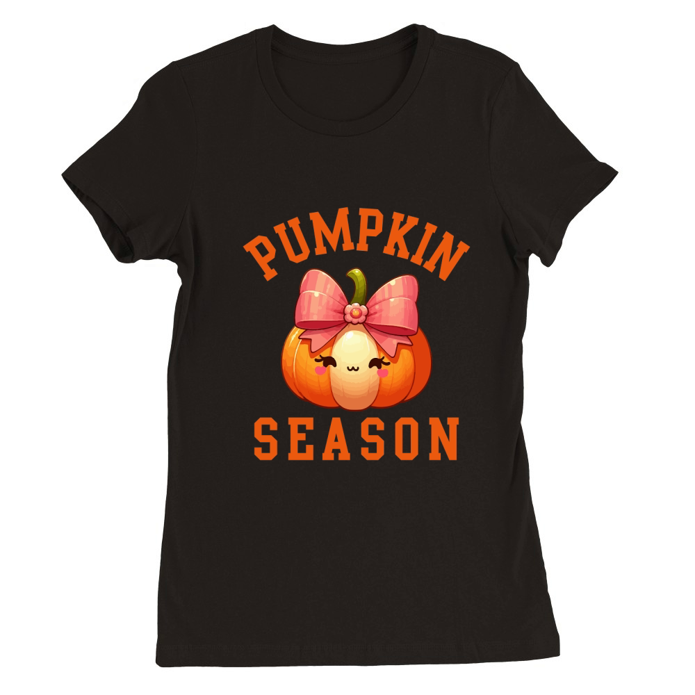 Pumpkin Season (color) Premium Womens Crewneck T-shirt