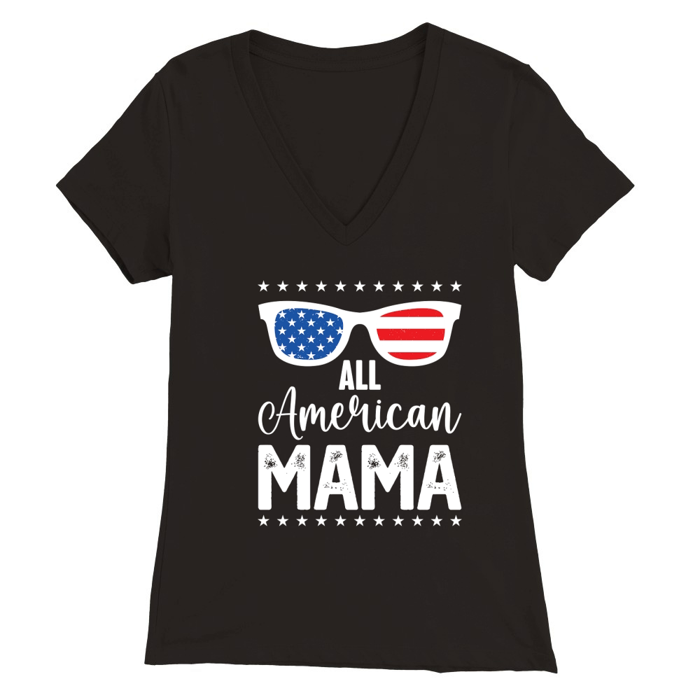 All american mama Premium Womens V-Neck T-shirt
