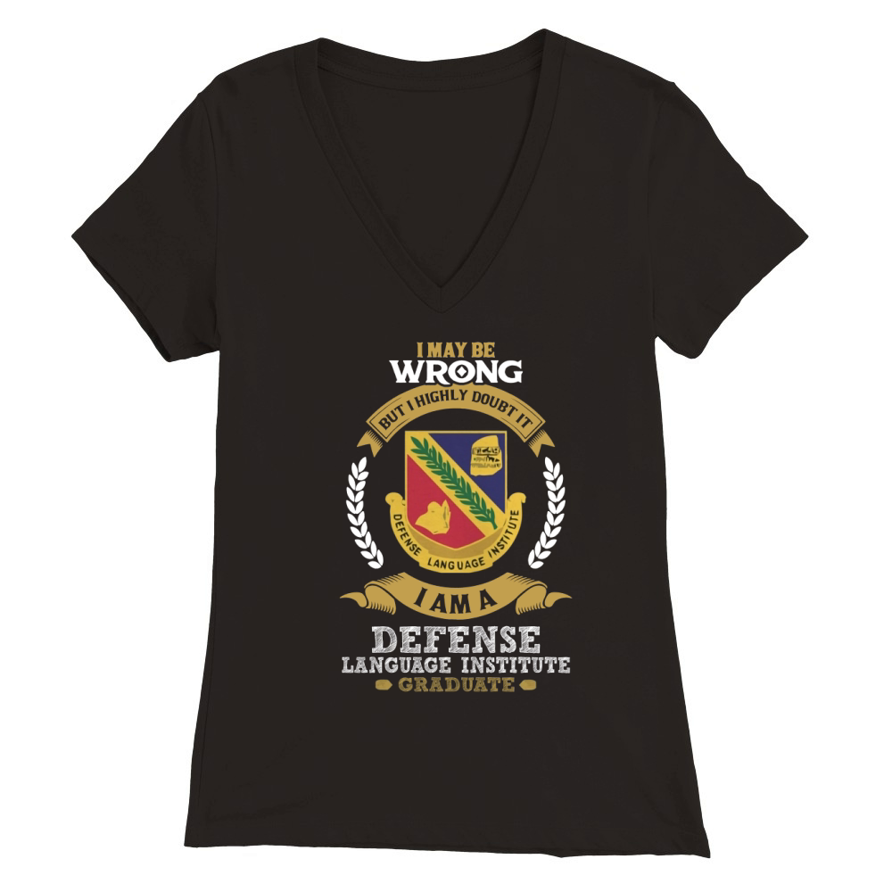 Defense Language Institute Premium Womens V-Neck T-shirt