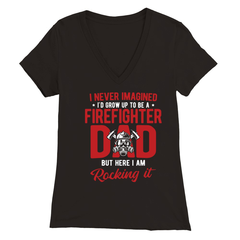 Firefighter Fireman Fire Department Premium Womens V-Neck T-shirt