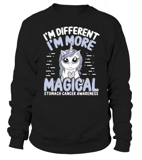 Stomach Cancer Awareness Unicorn Periwinkle Ribbon Sweatshirt Unisex